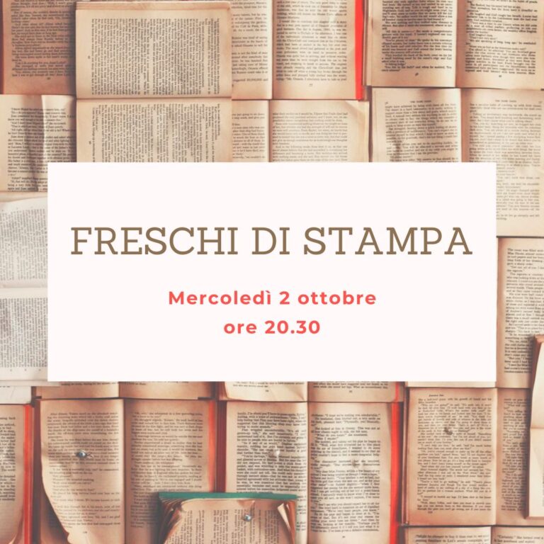 Rivedi Freschi di stampa del 2 ottobre, la diretta online con i nostri autori