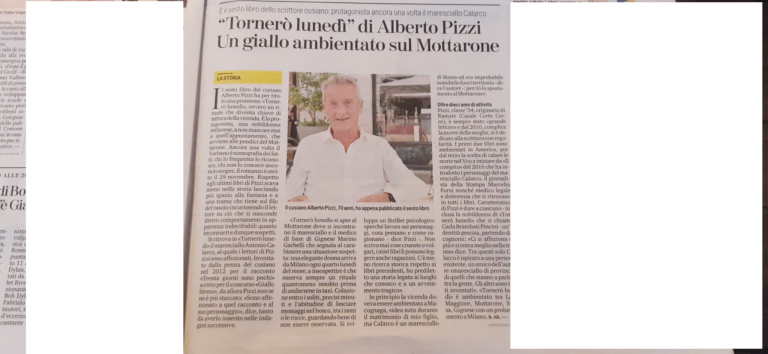 Su La Stampa "Tornerò lunedì" di Alberto Pizzi 8 WhatsApp Image 2025 01 08 at 09.20.09